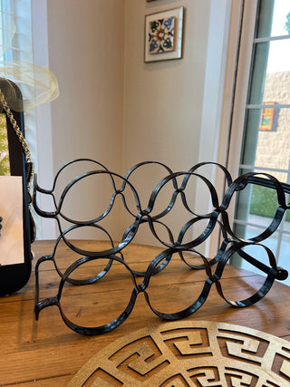 SALE Black wavy iron wine holder MTS