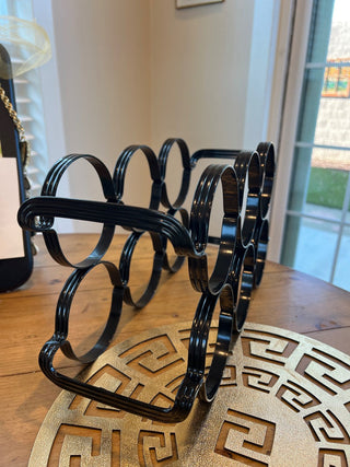 SALE Black wavy iron wine holder MTS