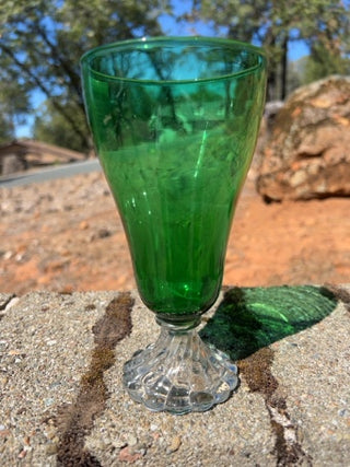 ONE Footed Ice Tea Goblet Emerald Green Anchor Hocking – Boopie Stemware