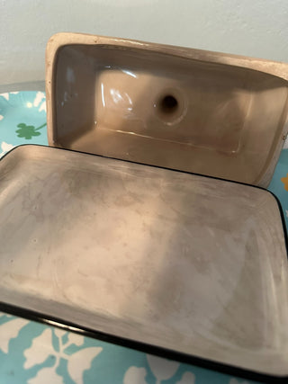 Butter Dish Knomes Bees Ceramic BTS|118538