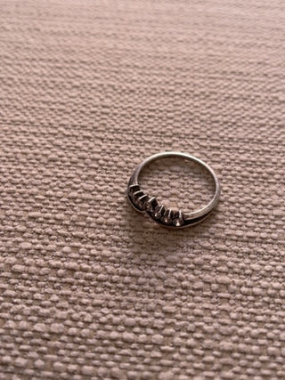 Sterling silver CZ wedding style band size 8.5