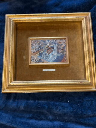 JP MCM Framed 15” x 13” Miniature Italian Cityscape