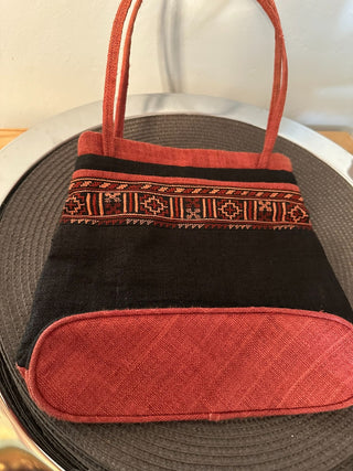Handbag Hemp Black-Red MTS|86260