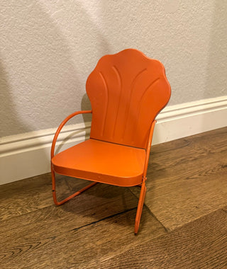Vintage Metal Orange Lawn Chair RSV|98649