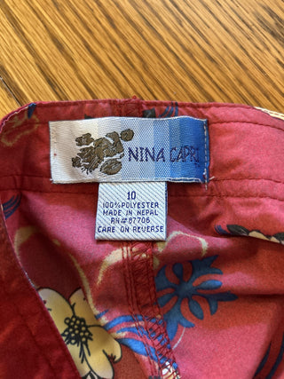 12F Nina Capri Red Board Shorts Size 10 MTS|65101