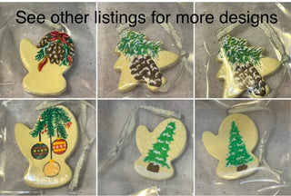 Handcrafted sm Tree Clay Mitten Ornament | Gift Tag RSV|129676