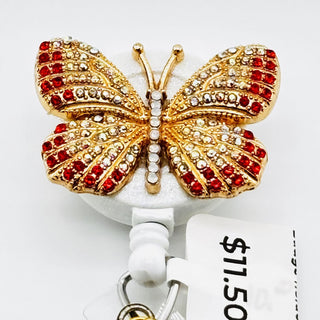 Golden/Orange Butterfly Badge Holder|76236