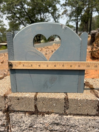 JP Doll wooden bench heart-shaped cutout