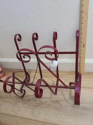 "Refreshed" Maroon Metal Magazine Rack RCD|82786