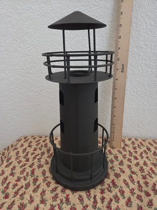 Brown Brushed Metal Lighthouse Candle Holder, RCD|105165