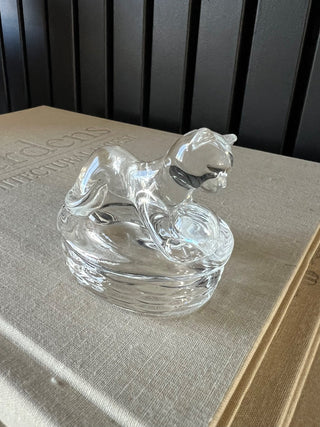 Vintage lead crystal cat figurine RSV|117082