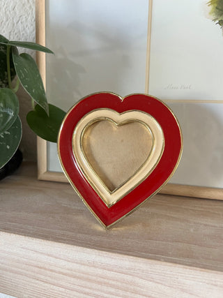 Vintage enamel mini heart frame RSV|165969