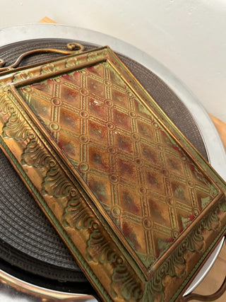 Tray Metal Faux Antiqued MTS