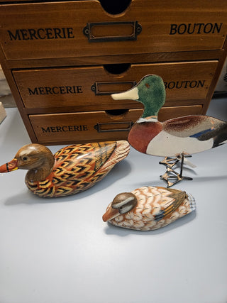 Vintaged Enamel + Copper Mallard Duck 5" Standing Sculpture (BRI) - MTS|111918