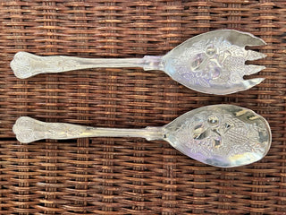 Silver plate fruit serving set of 2 RSV