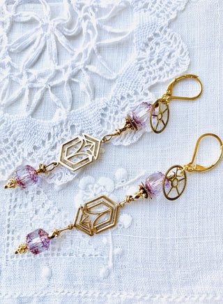 Steampunk Earrings Pink Pink RSV