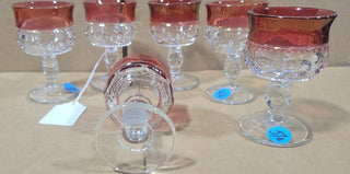 Set of 6 Sm Cranberry Goblets Rcd|120704