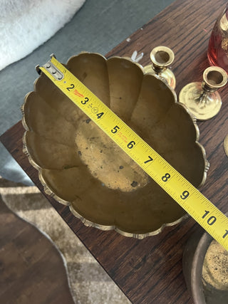 Brass Footed Scalloped Oval Bowl MTS|113477