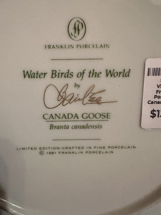 Vintage Franklin Porcelain Canada Goose by Basil Ede Standing Geese 9" plate #47 VV MTS|99450