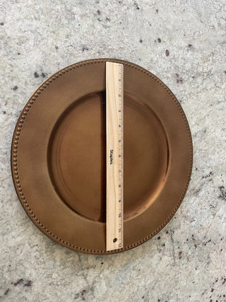 13" Bronze Beaded Plate Charger Set of 4 (RSV)|102500