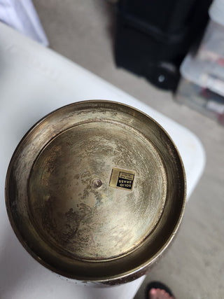 Vtg Etched Brass Vase  MTS|78252