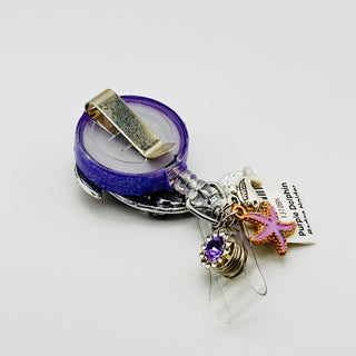 Purple Dolphin Badge Holder on a Belt Clip|76208