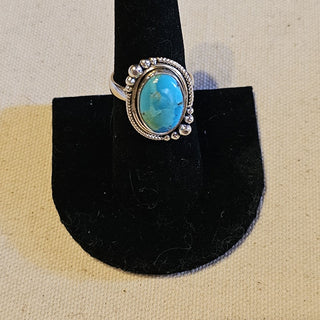 .925 blue mountain turquoise ring sz  adjustable