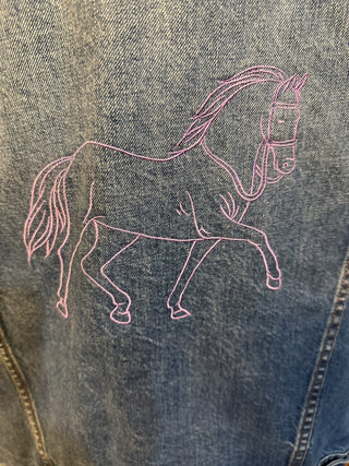 Embroidered jacket purple Horse  Size M. #SM RCD|67513