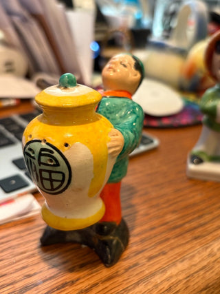 Vtg. Chinese Boy holding Yellow pot Salt & Pepper shaker (1 piece)