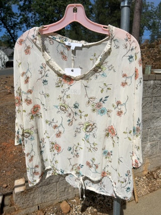 NWT DR2 Floral Boho Blouse Size M MTS