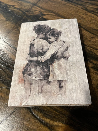 Friends or Sisterly Love Design on Wood Block RSV