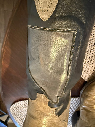 Justin Nevada Lizard Boots Gray/Navy Blue Size 9 RSV|105332