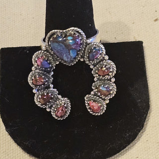 Sterling turquoise dahlia naja ring sz 9