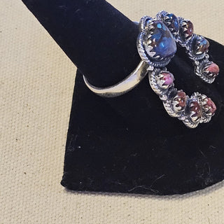Sterling turquoise dahlia naja ring sz 9