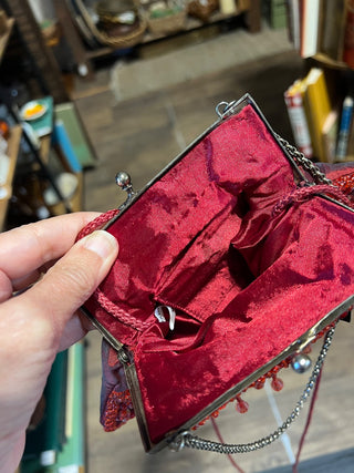Small Maroon/Red beaded Purse MTS|67807