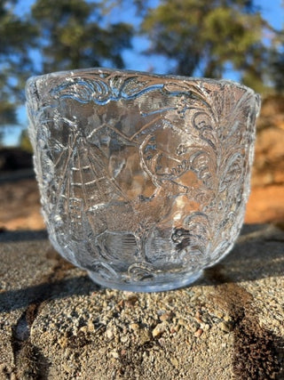 KW vintage Kosta Boda "Rhapsody" glass bowl designed by Kjell Engman in Sweden