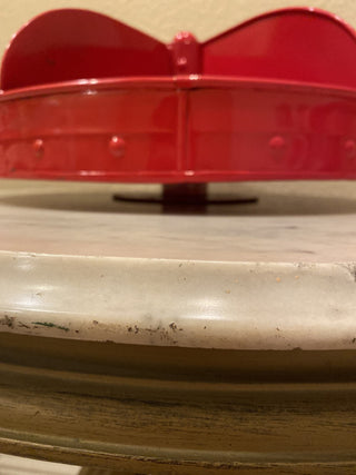 Vtg style red metal rotating hardware bin RCD|55495