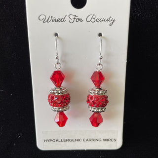 red drop rhinestone earrings RSV