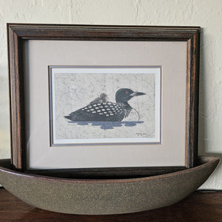 Loon & Chick Framed Batik Lithograph (BRI) - MTS|114124