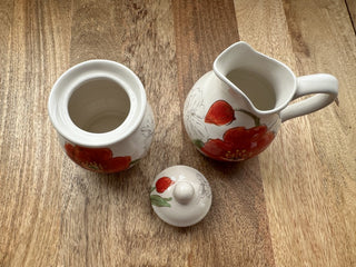 Maxcera Red Poppy Creamer & Sugar Bowl Set MTS|64232