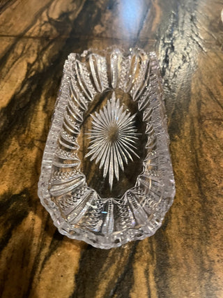 Curved Sides Etched Crystal Dish RSV|112466