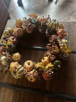 Handcrafted Fall front door Wreath approx 17" #62 VV MTS|126324