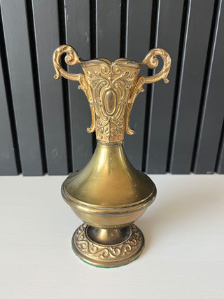 Vintage ornate brass vase RSV|100019