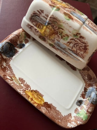 VTG (1940’s) Nasco “Mountain-Woodland” butter dish (made in Japan)