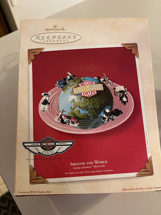 '03 Hallmark Orn. Harley Cycles Around the World, NIB--SP MTS