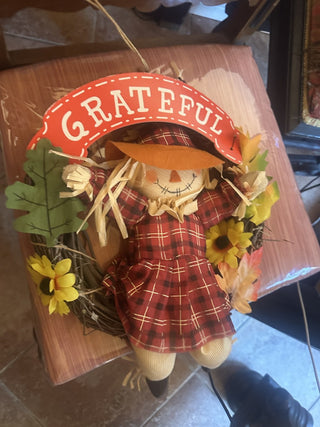 Scarecrow Wreath "Grateful" #62 VV MTS