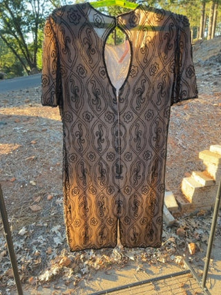 VTG J.M.C. Beaded Silk Dress Sz 14