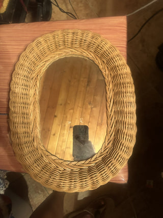 Vintage Wicker mirror #63 VV MTS|106137