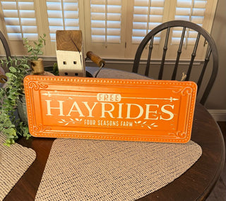 Metal Hayrides Sign RSV|112212
