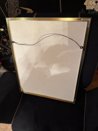 Vintage 1980's Mary Engelbreit Brass Frame Books Fall Open Fine Art Print frame #62 VV MTS
